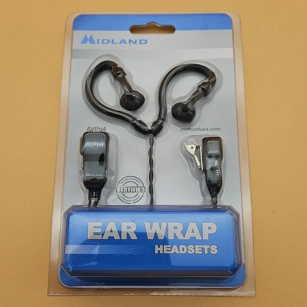 Midland AVP-H4 Black‎ Ear-Hook Headsets Brand New Sealed Headphones Earbuds